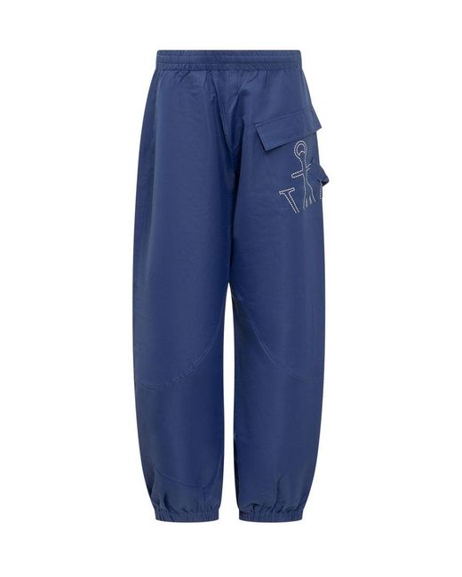 J.W. Anderson Blue Joggers Pants With Logo Anchor for men