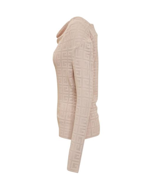 Givenchy Natural 4g Draped Pullover In Jacquard