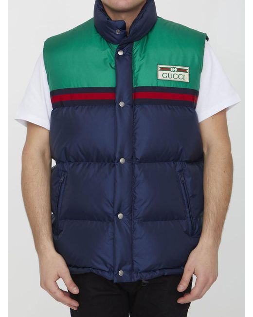 Gucci Blue Nylon Padded Vest for men