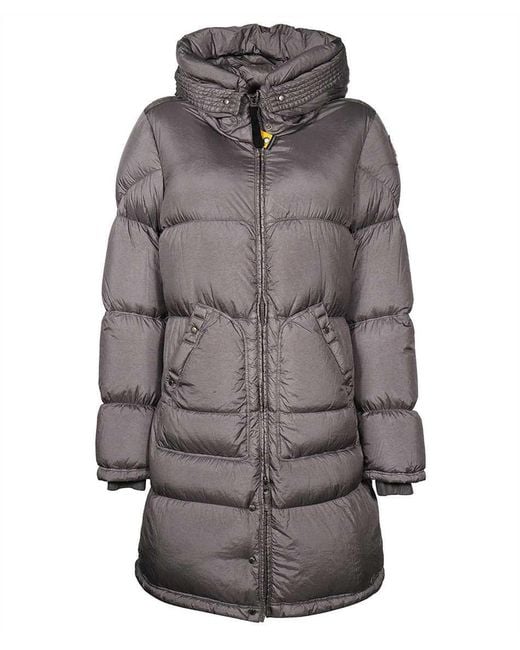 Parajumpers Gray Angelica Long Hooded Down Jacket