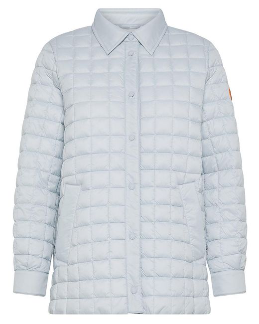 Save The Duck Blue Short Quilted Ula Down Jacket With Pockets