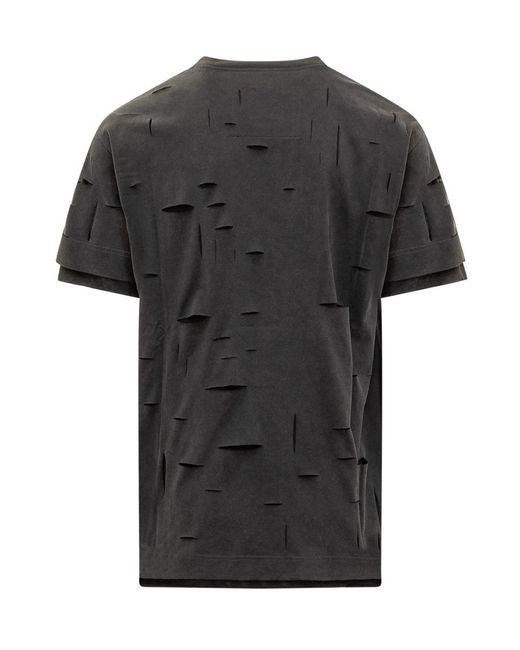 Givenchy Black Oversized T-shirt In Destroyed Cotton for men