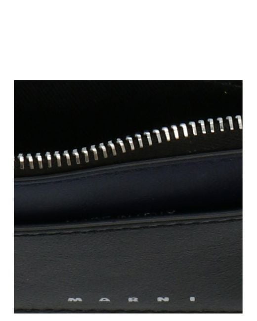 Marni Black Logo Leather Wallet for men