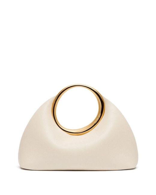 Jacquemus Metallic Ivory 'The Small Calino' Bag With A Circular Handle