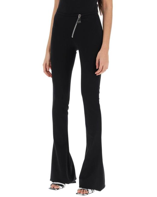 The Attico Black Bootcut Pants With Slanted Zipper