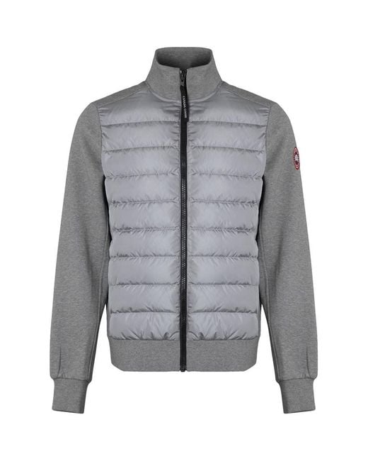 Canada Goose Gray Huron Hybridge Cardigan With Padded Front Panel for men