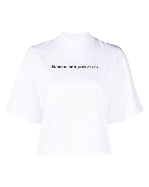 Palm Angels White Sunset Cotton T-shirt