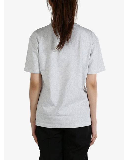 Alexander Wang Gray Essential Jsy Ss T-Shirt W/ Puff Logo & Bound Neck Clothing