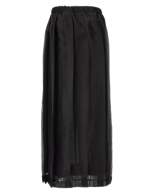 Fabiana Filippi Black Pleated Maxi Skirt