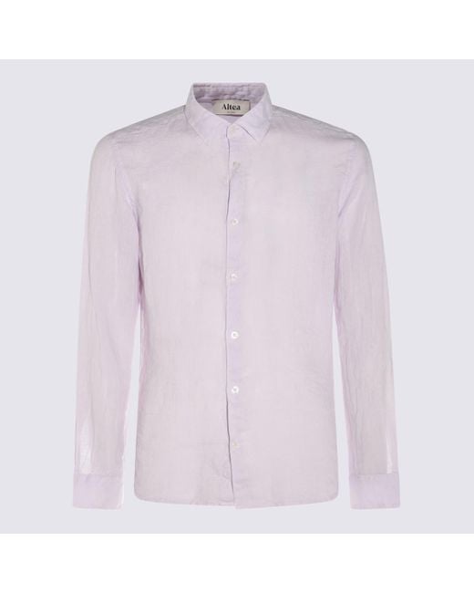 Altea Purple Lilac Linen Shirt for men