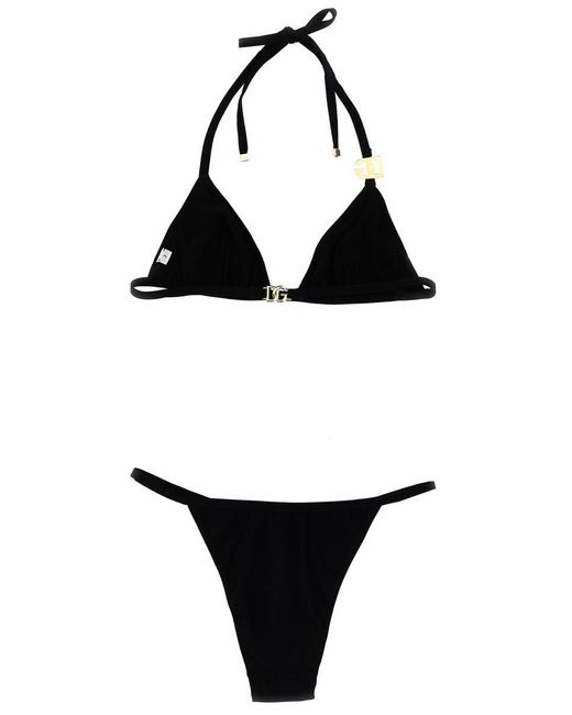 Dolce & Gabbana Black Logo Bikini Beachwear