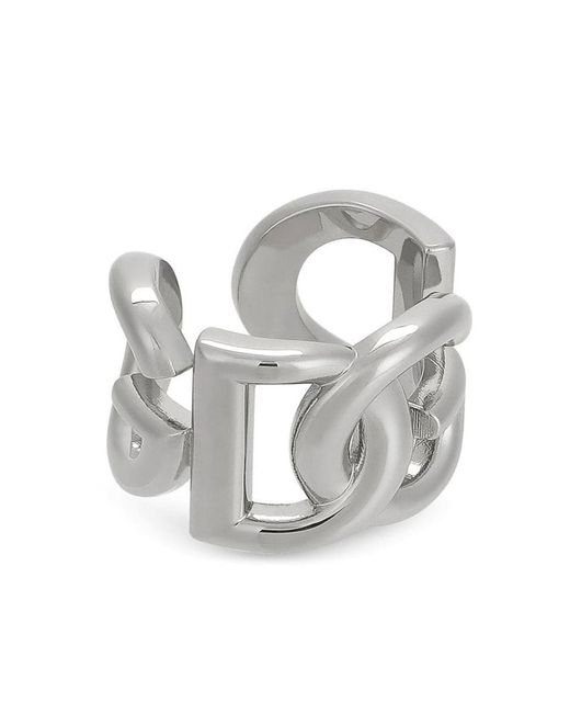 Dolce & Gabbana White Dg Logo Ring for men