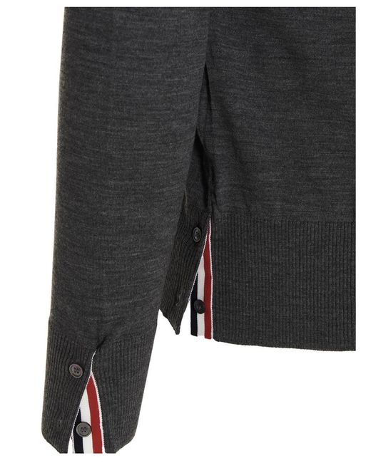 Thom Browne Black Striped Cardigan for men