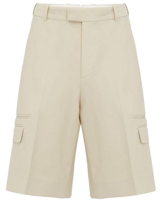 Alexander McQueen Natural Tailored Cotton Shorts for men