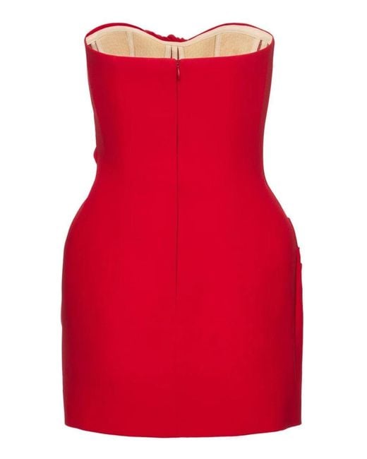 Magda Butrym Gathered Wool-Blend Mini Dress