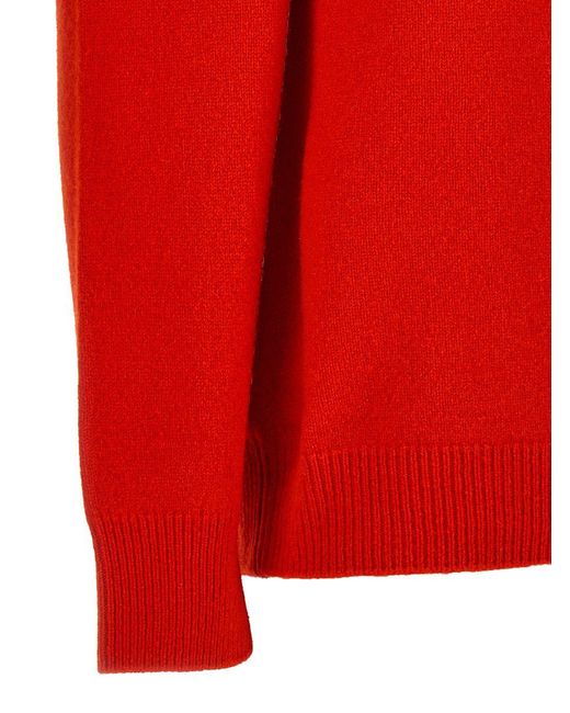 The Row Red Enid Two-tone Wool And Cashmere-blend Sweater