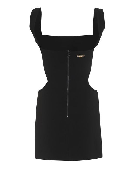 MARINE SERRE Black Cut-Out Detail Sweater Dress