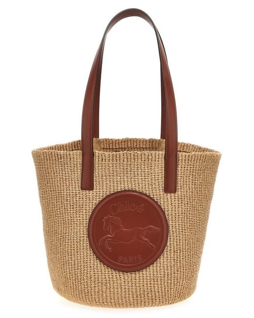 Chloé Brown 'Horse Medal' Large Shoulder Bag