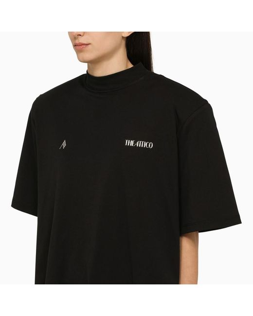 The Attico Black T-Shirt With Maxi Shoulders