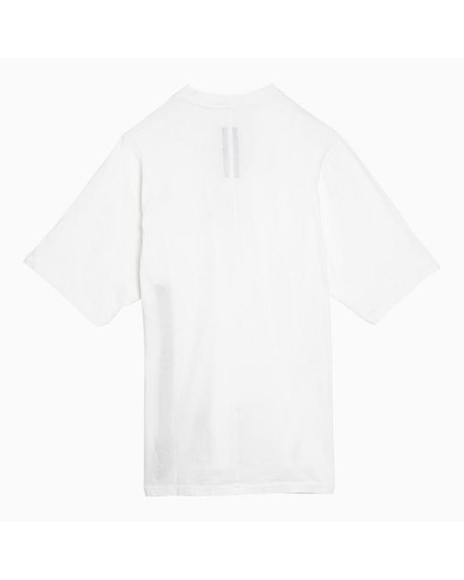Rick Owens White Milk Over Cotton T Shirt With Print for men