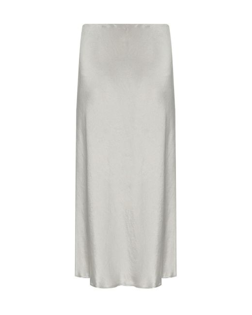 Max Mara Gray Alessio Silver Midi Skirt