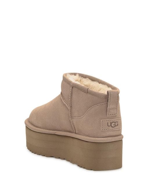 Ugg Brown Classic Ultra Mini Boots With Platform 50Mm
