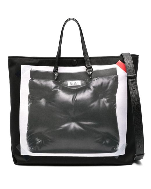Maison Margiela Black Glam Slam Trompe Loeil-Print Tote Bag