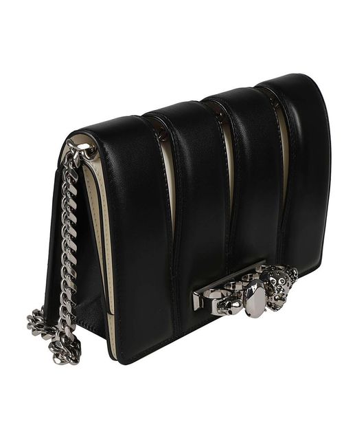Alexander McQueen Black Slash Studded Bag
