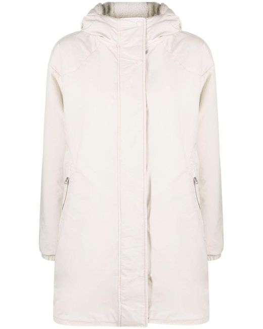 Woolrich White Reversible Hooded Coat
