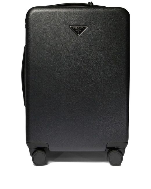 Prada Black Triangle-Logo Suitcase for men