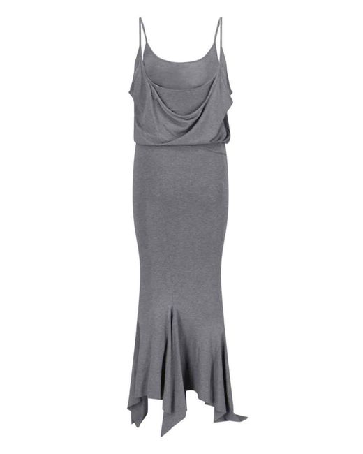 The Attico Gray Maxi Slip Dress