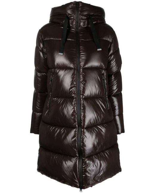 Save The Duck Black Isabel Hooded Long Down Jacket Clothing