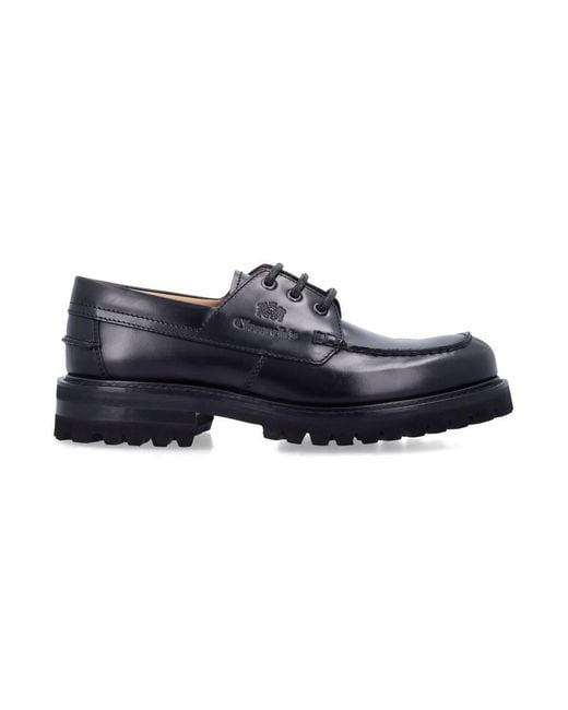 Church's Blue Pickering Black Leather Derby Shoes for men