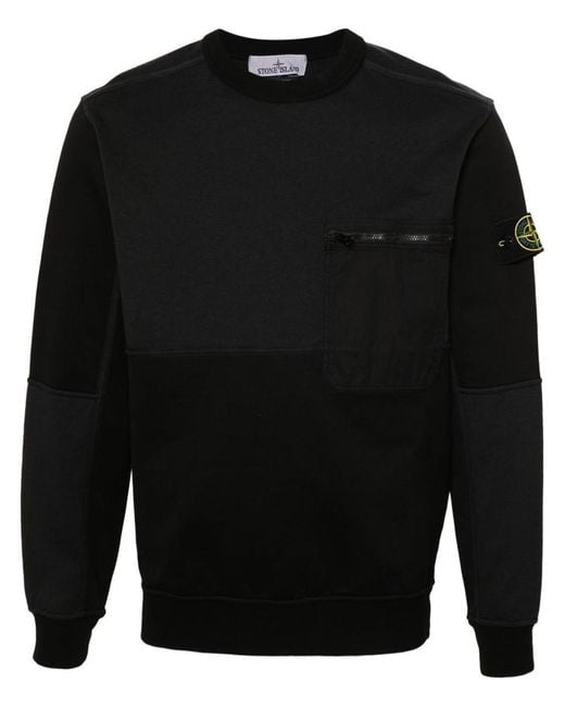 Stone Island Black Light Crewneck Sweatshirt for men