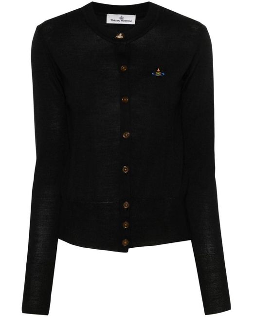 Vivienne Westwood Black Bea Wool And Silk Blend Cardigan
