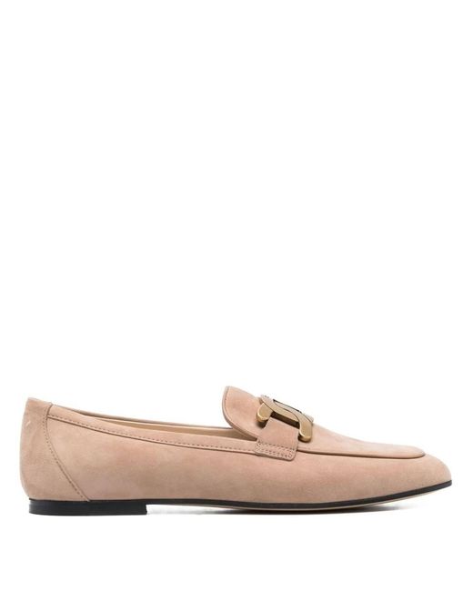 Tod's Pink Kate Suede Loafer Shoes