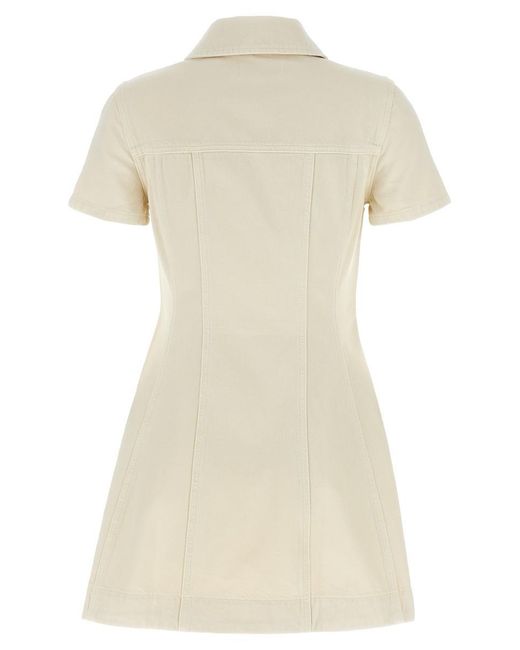 Self-Portrait Natural Cream Collared Denim Mini' Dress
