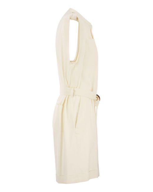 Antonelli Natural Linen And Cotton Blend Overalls