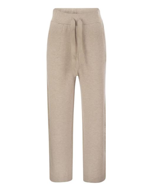 パンツ MAJESTIC FILATURES Trousers with drawstring waist Majestic Filatures Trousers With Drawstring Waist in Natural