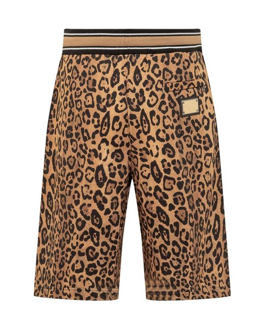 Dolce & Gabbana Brown Leo Shorts for men
