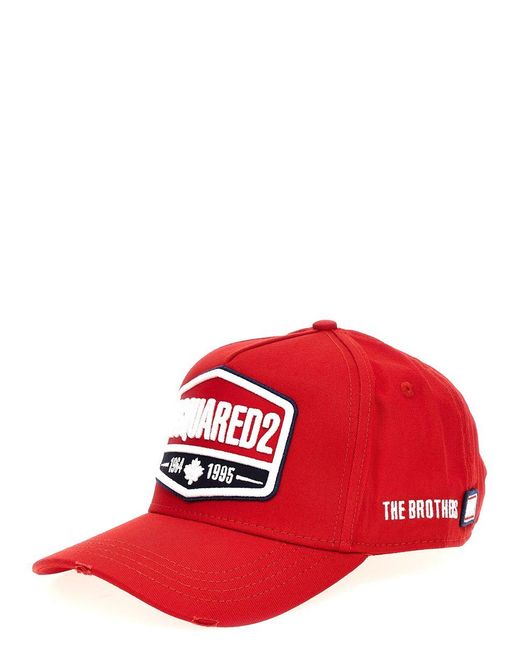 DSquared² Red Logo Cap Hats for men