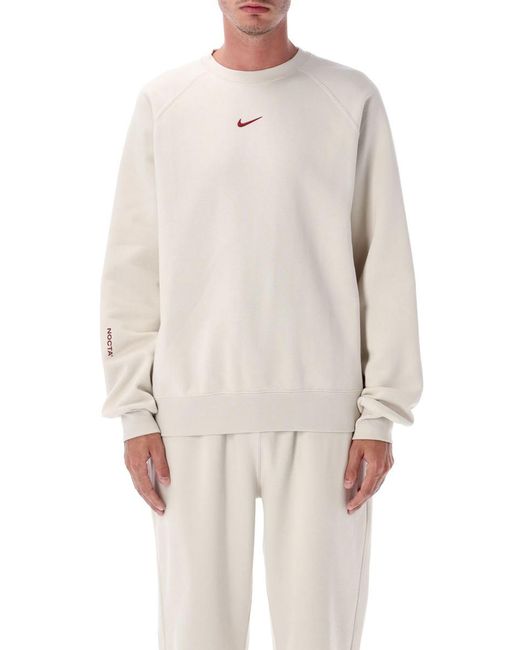 Nike White Nocta Fleece Cs Crewneck Sweatshirt for men