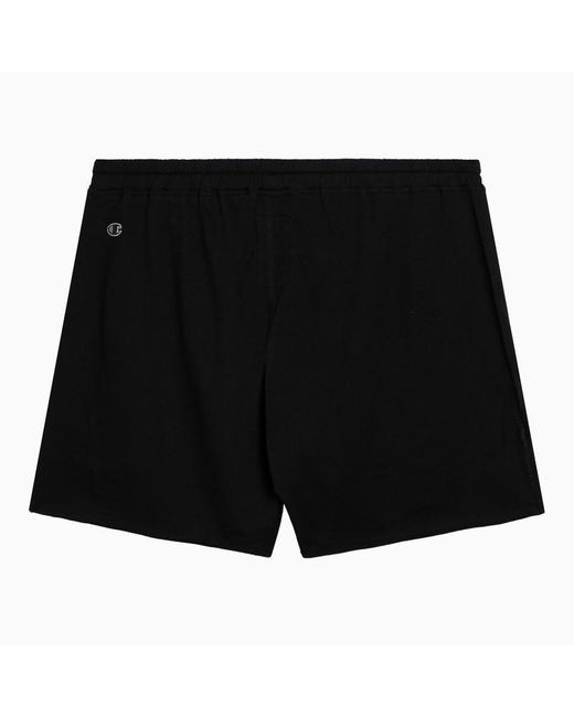 Rick Owens Black Dolphin Short With Logo for men