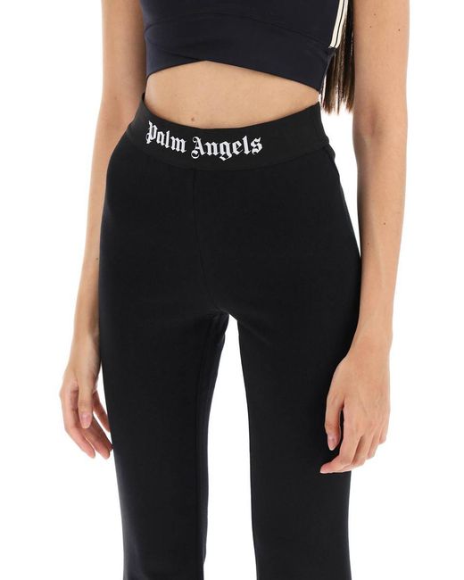 Palm Angels Black Flared joggers With Logoed Waistband