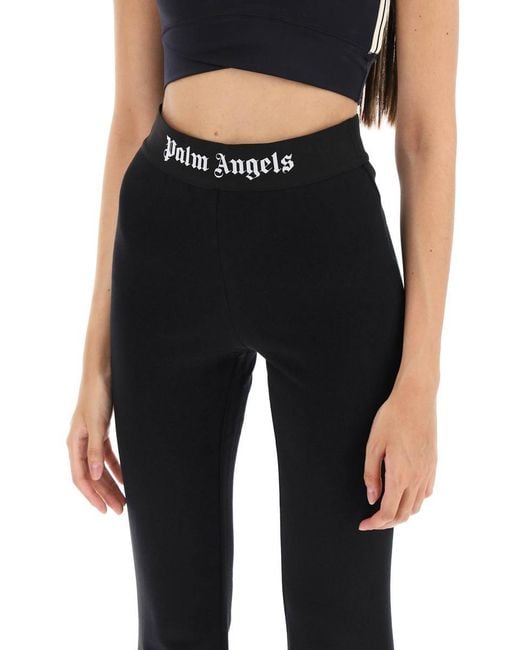 Palm Angels Black Flared joggers With Logoed Waistband