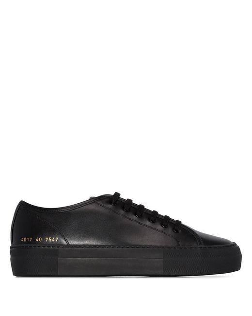 Common Projects Black Tournament Low Super Leather Sneakers