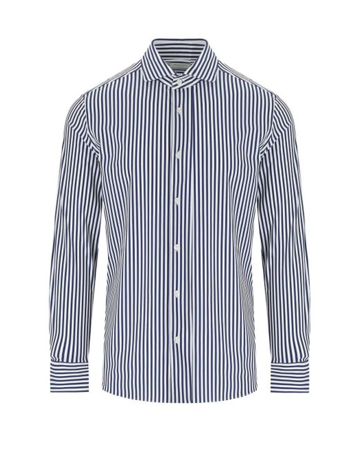 ARCHIVIUM Blue And Striped Shirt for men