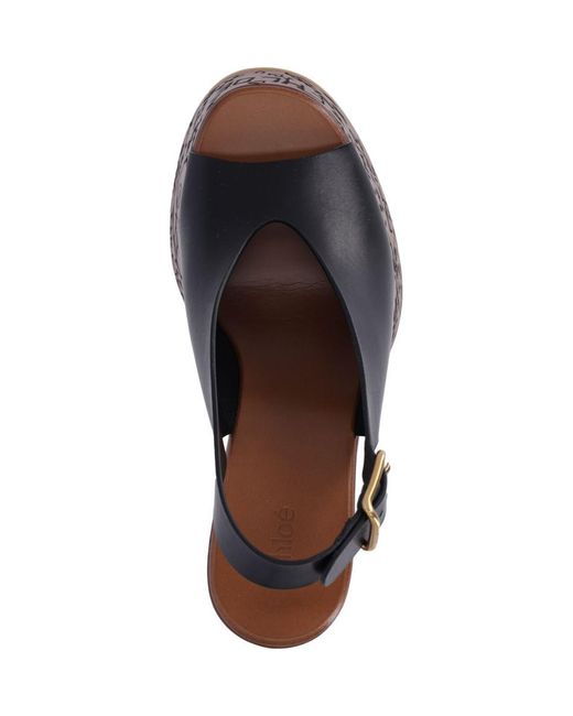 Chloé Brown Wedge Sandals "Maxime"