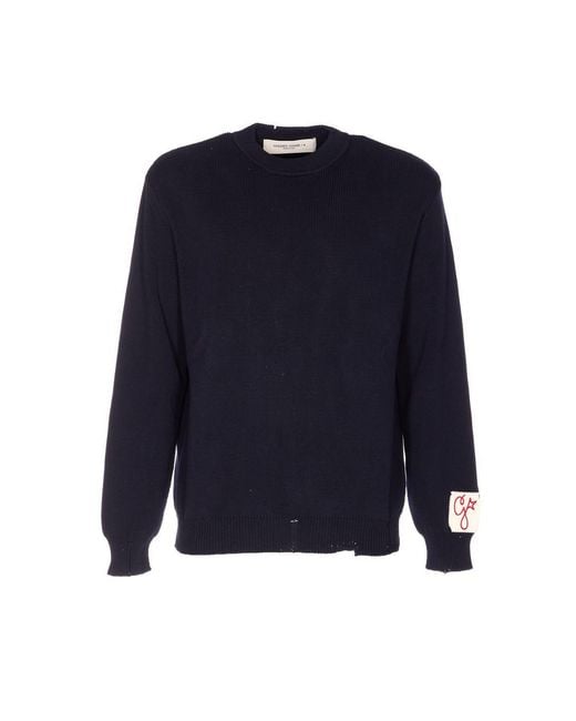 Golden Goose Deluxe Brand Blue Sweaters for men