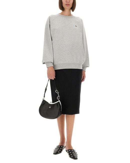 Vivienne Westwood Gray Raglan Sleeve Cotton Sweatshirt